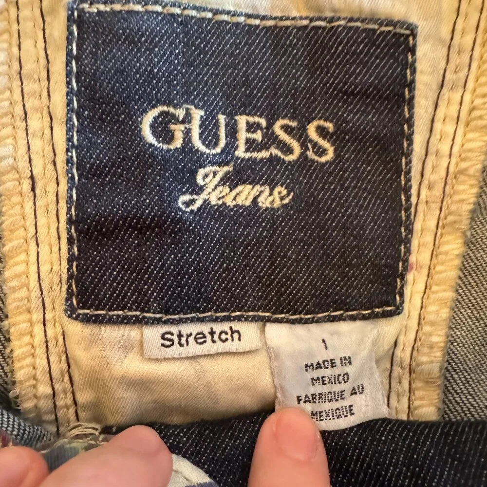 Guess Jeans Y2K Denim Lace Up Back Corset Bodycon Bustier Mini Dress Size 1 XS - Picture 14 of 16